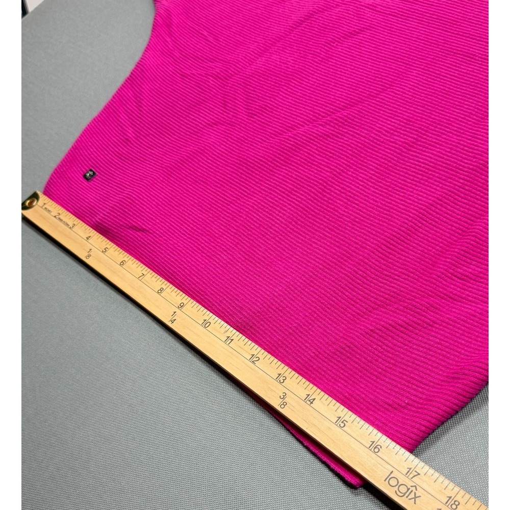 Lauren Ralph Lauren Hot Pink Ribbed Knit Dolman Sweater Boatneck Women's Medium - Picture 6 of 12